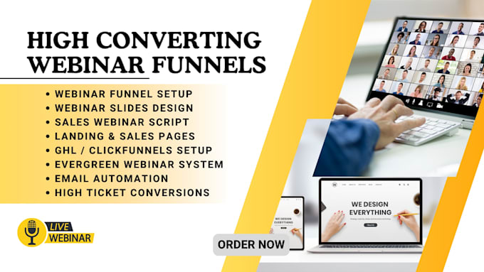 create webinar funnel, slides, script gohighlevel clickfunnels youtube video ads