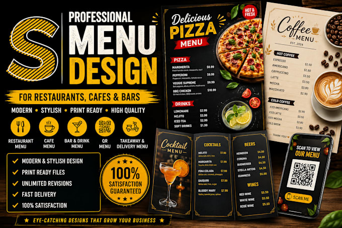 design restaurant cafe and bar menus