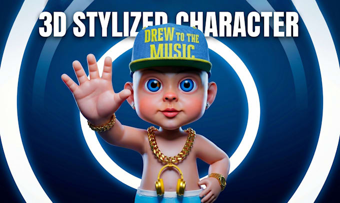 model custom stylized 3d character, blender, maya