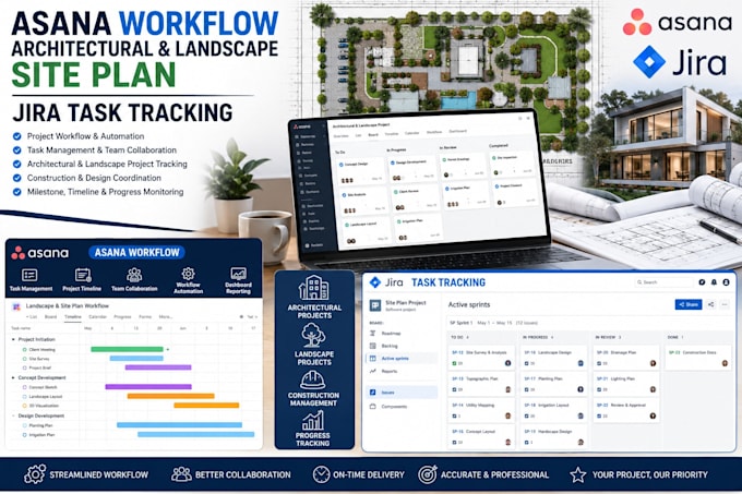create asana workflow architectural landscape site plan jira task tracking