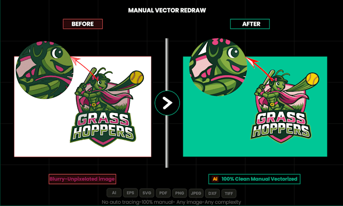 manually vectorize any logo, image, or artwork into a clean, scalable vector
