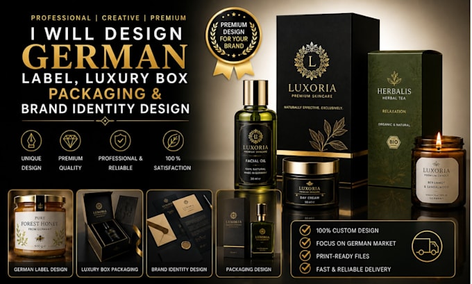 Design professional german label, luxery box packaging and brand ...