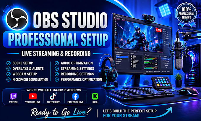 set up obs studio for professional live streaming or recording