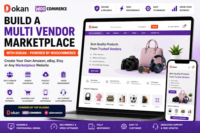 design wordpress multi vendor marketplace using dokan