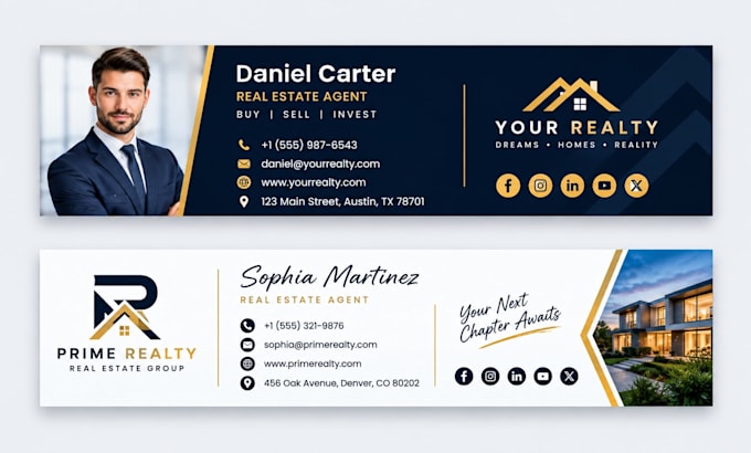 do clickable real estate HTML email signature, animated signature, email footer