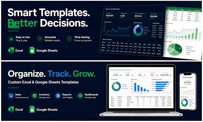 create a custom excel or google sheets template for your business