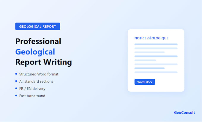 write a professional geological report or notice