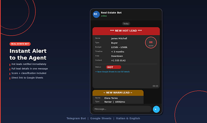 telegram bot for real estate lead qualification ready