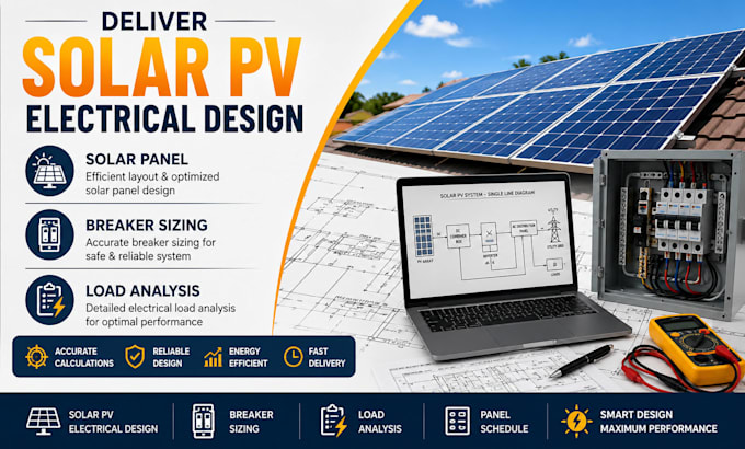 deliver solar pv electrical design breaker sizing load analysis solar panel