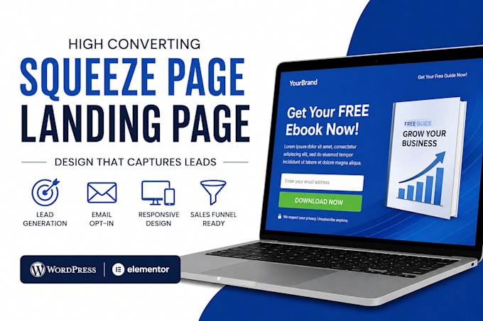 design, redesign responsive divi builder squeeze page website, landing page