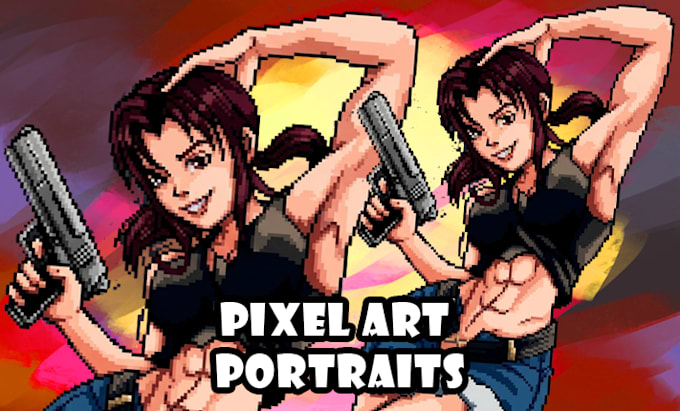 do pixel art characters portraits and assets illustration