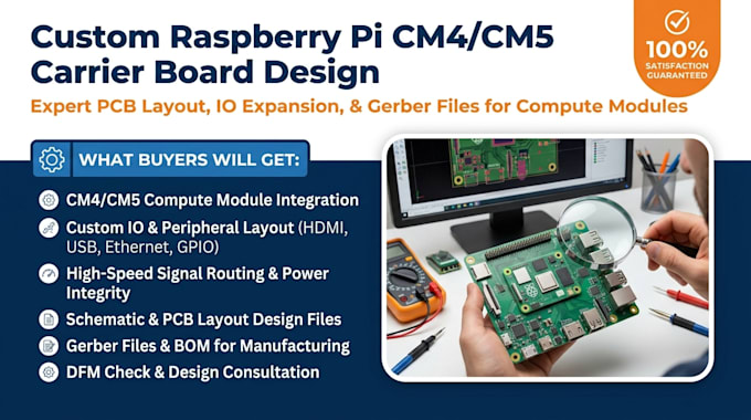 design raspberry pi cm4 cm5 carrier board custom pcb compute module io layout