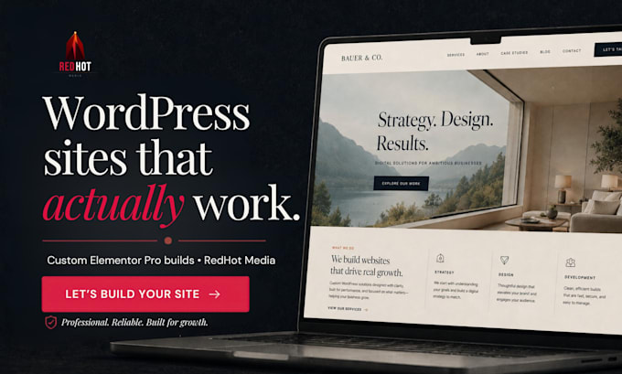 design, build, redesign, elementor pro website, wordpress elementor pro website