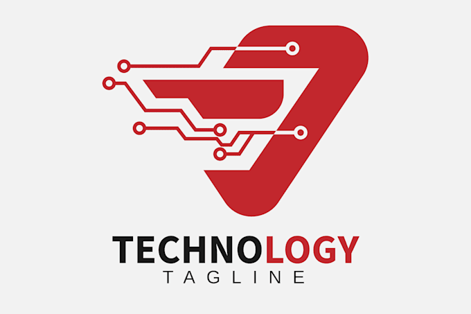 design futuristic tech and IT company logo