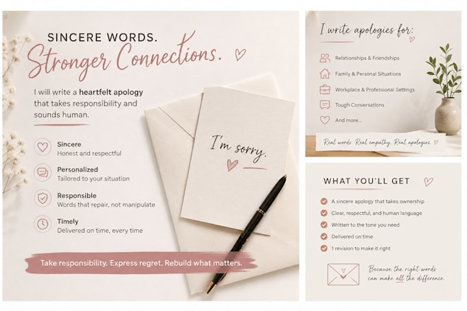 write sincere, accountable apology letters