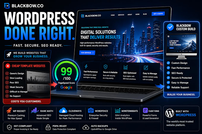 design and develop a professional wordpress website for your business