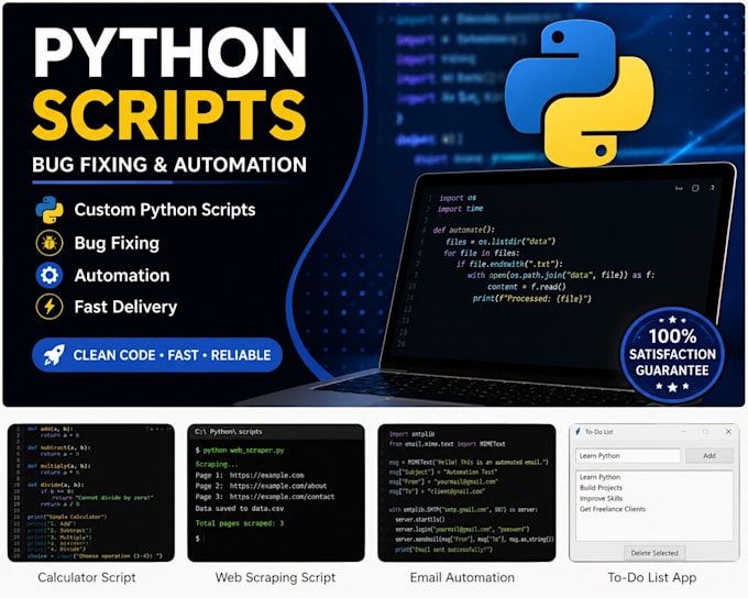 create python scripts and fix python bugs