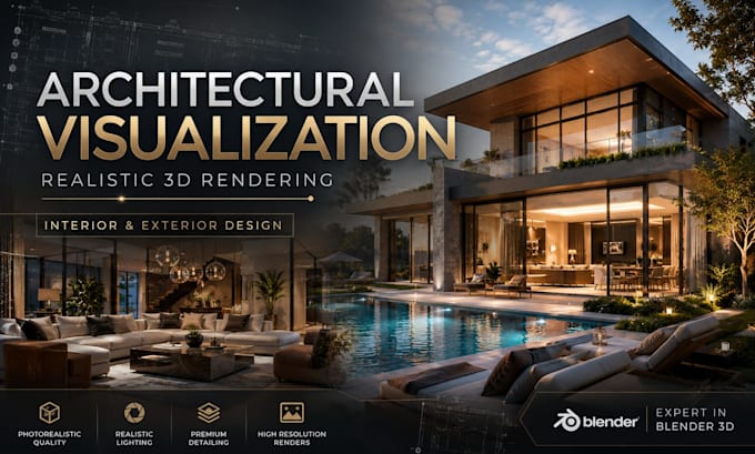 do blender architectural visualization and realistic 3d rendering