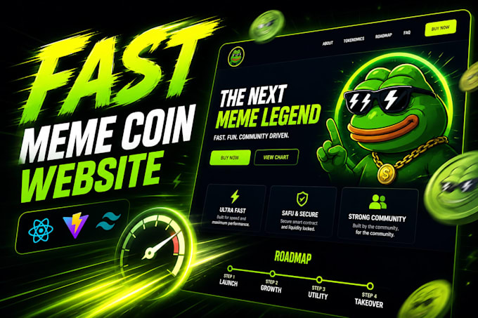 build fast modern meme coin website with react vite