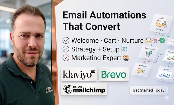 set up klaviyo, brevo, mailchimp flows for e commerce email marketing