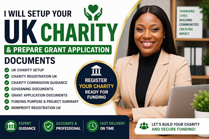 setup your UK charity and prepare grant application documents