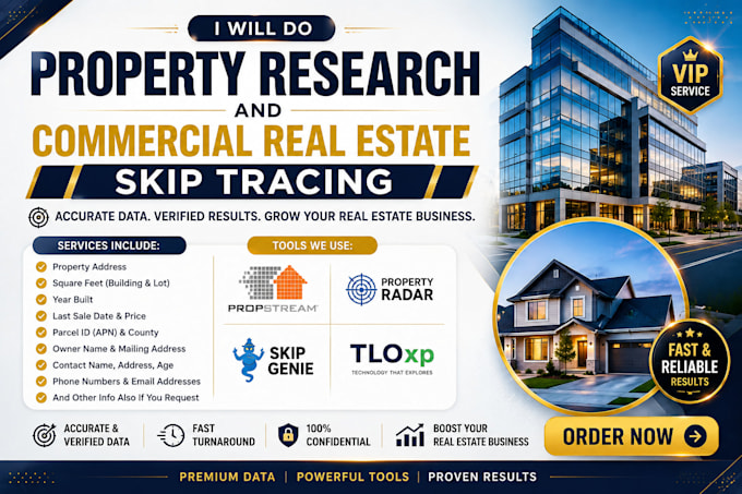 do property research and commercial real estate skip tracing
