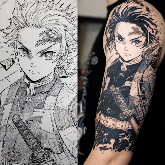 create an amazing anime tattoo design