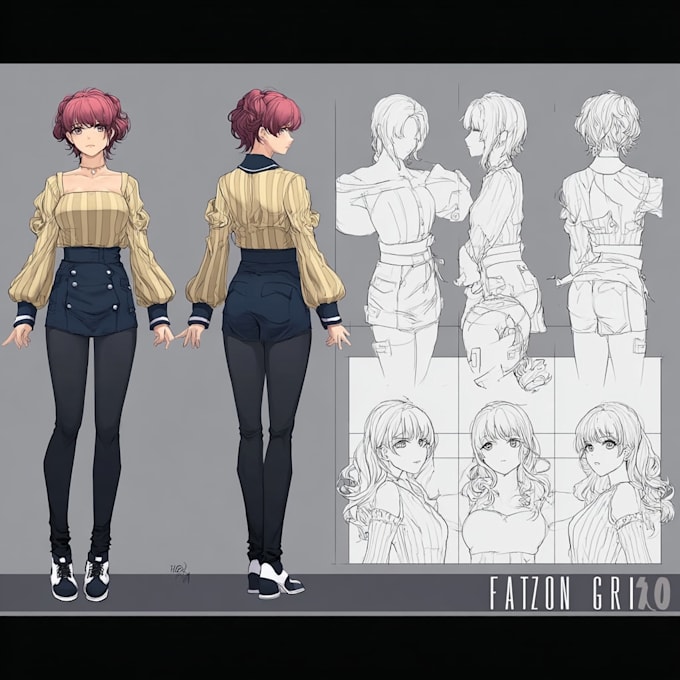 design character sheet or reference sheet for your character