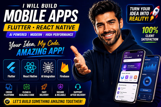 build mobile app development app developer flutter react native ai app creation