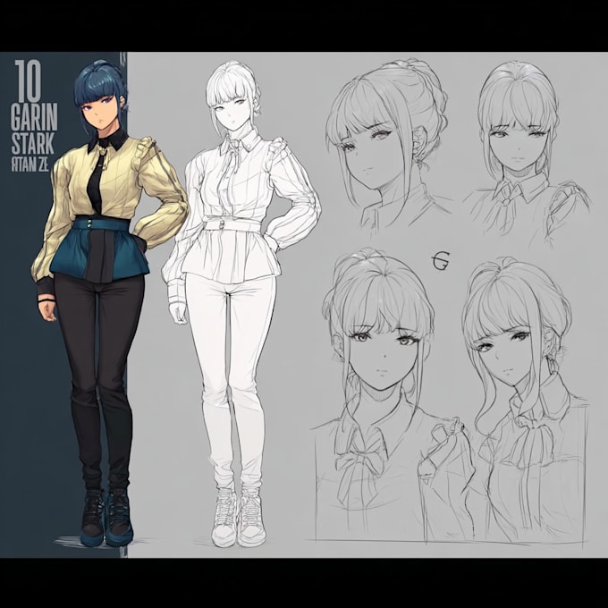 create anime character sheet