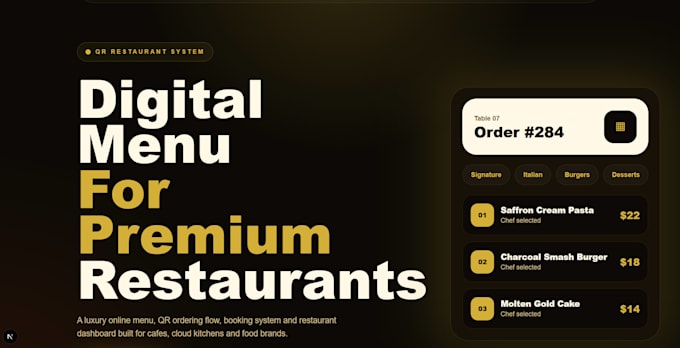 build a restaurant website with online menu