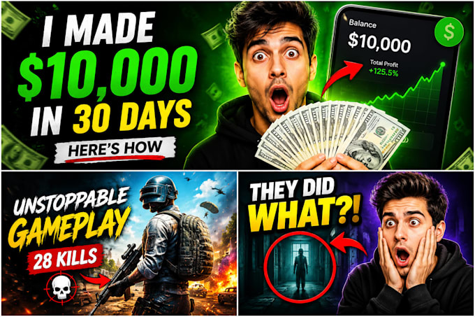 create eye catching youtube thumbnail in 1 hour
