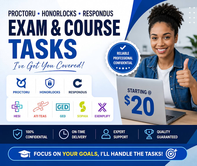 do proctoru, honorlocks, respondus, cna, sophia, exemplify tasks