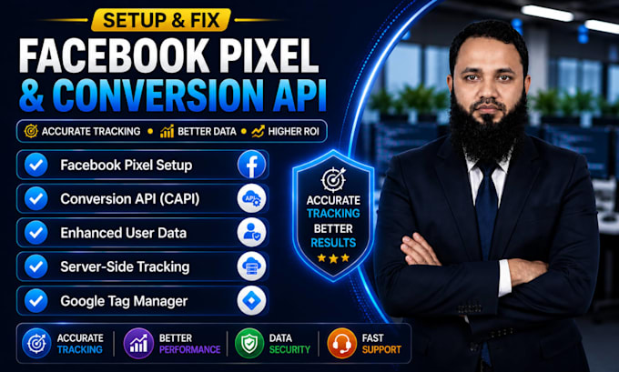 fix or setup facebook pixel, conversion API and server side tracking using GTM