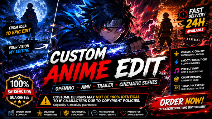 create cinematic anime edits, openings and naruto scenes