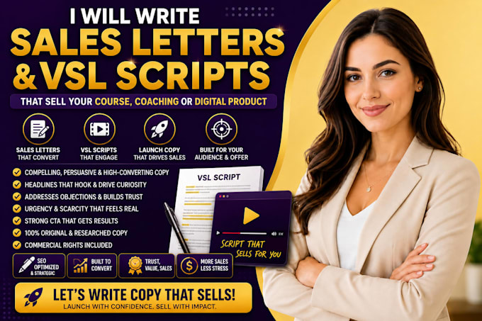 write a compelling sales letter vsl script for your course or offer launch