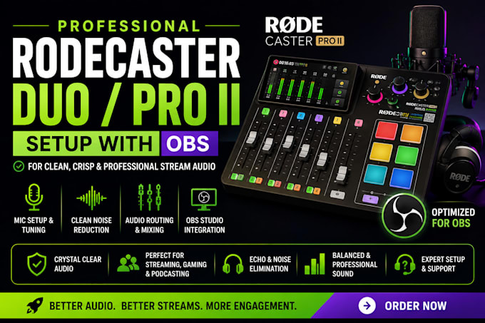setup rodecaster duo pro ii with obs for clean stream audio