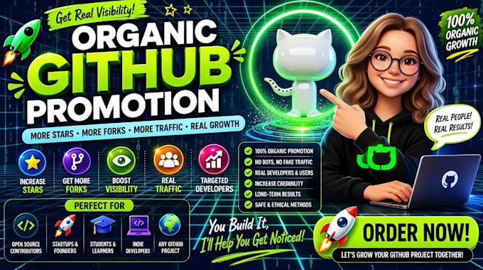 do organic github project promotion to gain stars fork repo traffic