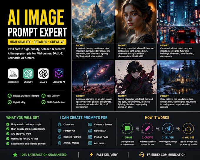 create cinematic ai image prompts for midjourney and chatgpt