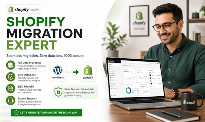 migrate wordpress to shopify or shopify to wordpress with zero data loss