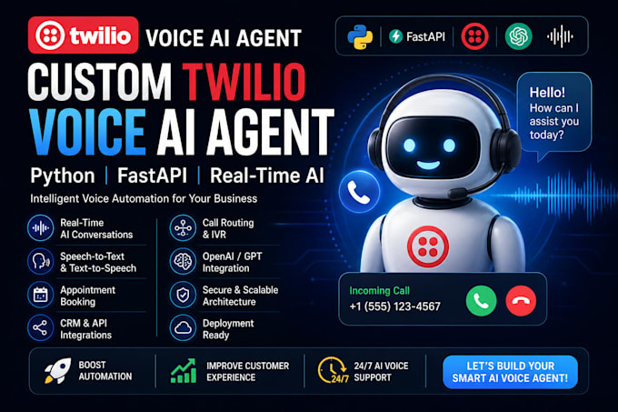 build a custom twilio voie ai agent with python fastapi and real time ai