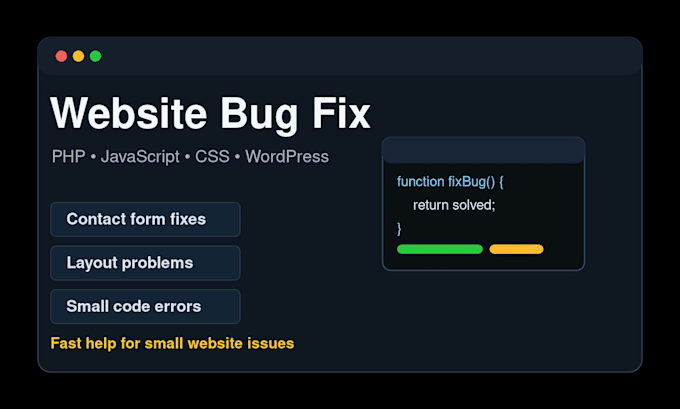fix one website bug fast