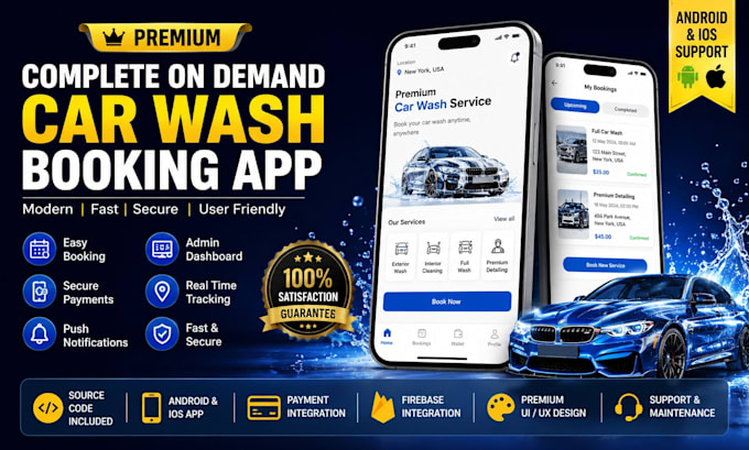 develop car wash booking mobile app for android and ios