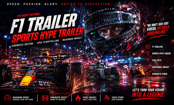 edit cinematic f1, sports documentaries, hype trailers