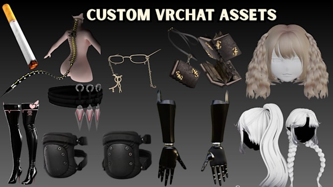 create custom vrchat assets, outfits, clothing, accessories, props, weapons