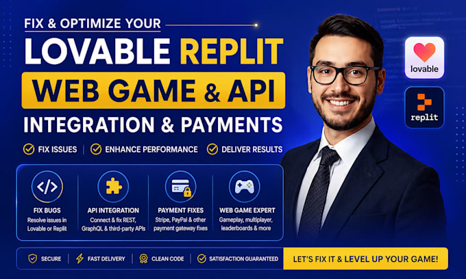 fix lovable replit web game api integration fix payment, web game developer