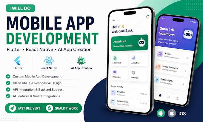 build mobile app development app developer flutter react native ai app creation