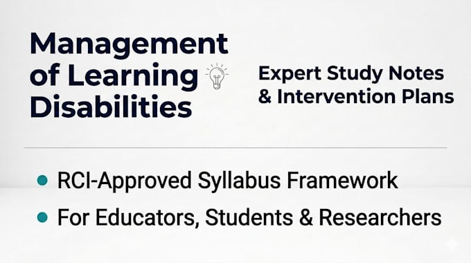 provide expert learning disability study notes and intervention plans