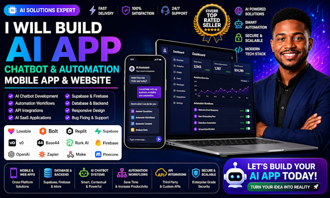 build ai mobile app lovable bolt replit supabase chatbot automation website