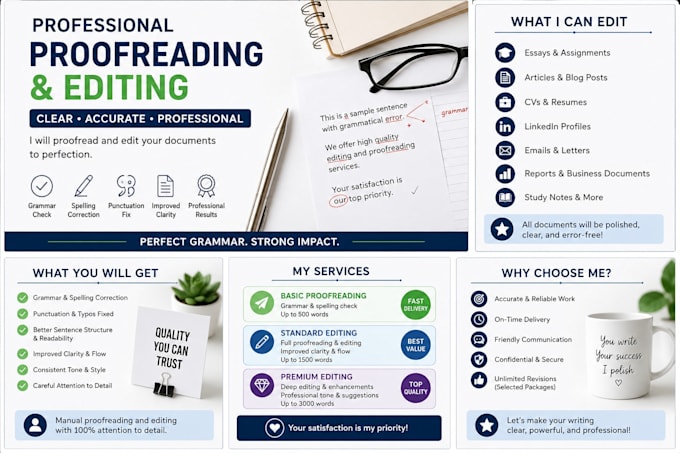 professionally proofread and edit english documents